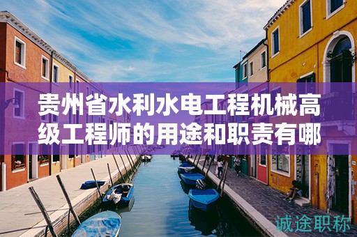 貴州省水利水電工程機械高級工程師的用途和職責有哪些？