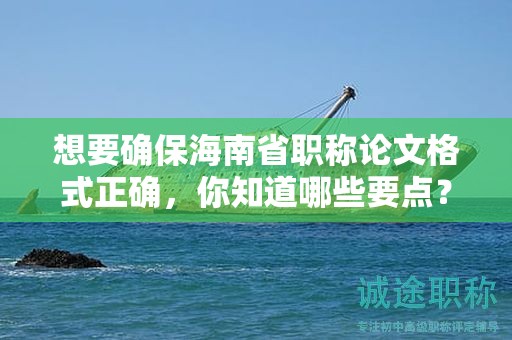 想要確保海南省職稱論文格式正確，你知道哪些要點？
