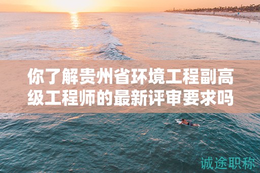 你了解貴州省環(huán)境工程副高級(jí)工程師的最新評(píng)審要求嗎？
