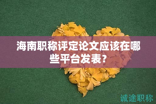 海南職稱評定論文應(yīng)該在哪些平臺發(fā)表？