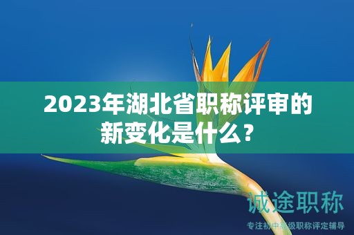 2023年湖北省職稱評審的新變化是什么？