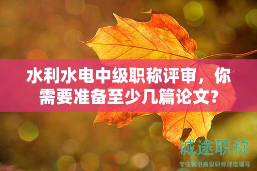 水利水電中級(jí)職稱評(píng)審，你需要準(zhǔn)備至少幾篇論文？