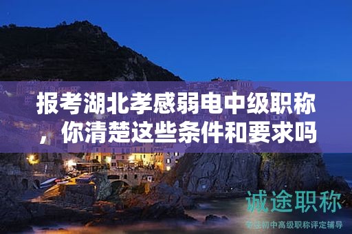 報(bào)考湖北孝感弱電中級(jí)職稱，你清楚這些條件和要求嗎？