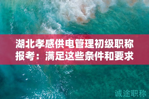 湖北孝感供電管理初級(jí)職稱報(bào)考：滿足這些條件和要求了嗎？