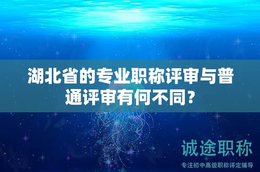 湖北省的專業(yè)職稱評審與普通評審有何不同？