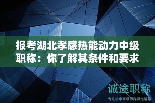 報(bào)考湖北孝感熱能動(dòng)力中級(jí)職稱(chēng)：你了解其條件和要求嗎？