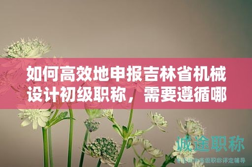 如何高效地申報吉林省機械設計初級職稱，需要遵循哪個流程？