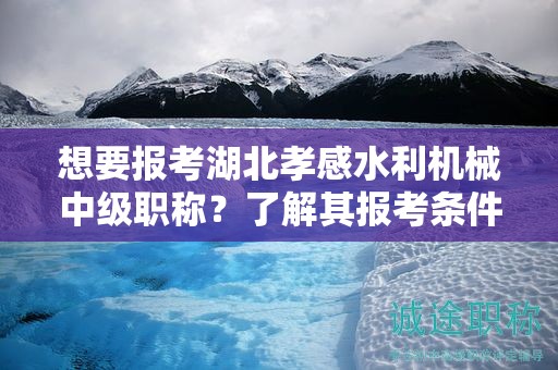 想要報考湖北孝感水利機械中級職稱？了解其報考條件和要求