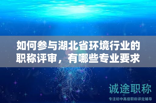 如何參與湖北省環(huán)境行業(yè)的職稱評(píng)審，有哪些專業(yè)要求？
