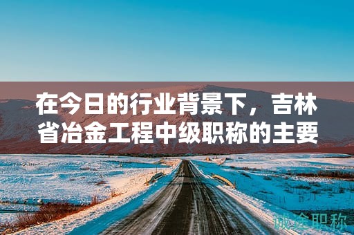 在今日的行業(yè)背景下，吉林省冶金工程中級(jí)職稱的主要用途是什么？