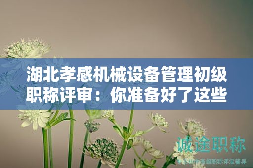 湖北孝感機(jī)械設(shè)備管理初級(jí)職稱評(píng)審：你準(zhǔn)備好了這些材料嗎？