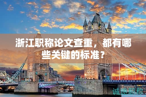 浙江職稱論文查重，都有哪些關(guān)鍵的標準？