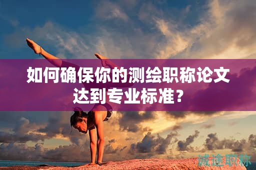 如何確保你的測繪職稱論文達(dá)到專業(yè)標(biāo)準(zhǔn)？