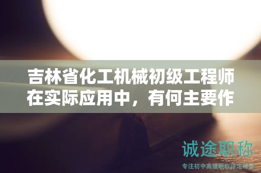 吉林省化工機(jī)械初級(jí)工程師在實(shí)際應(yīng)用中，有何主要作用？