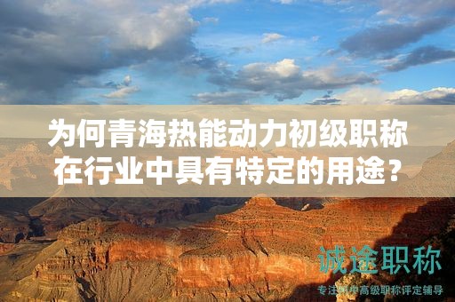 為何青海熱能動力初級職稱在行業(yè)中具有特定的用途？