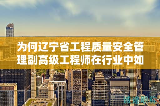 為何遼寧省工程質(zhì)量安全管理副高級工程師在行業(yè)中如此受重視？