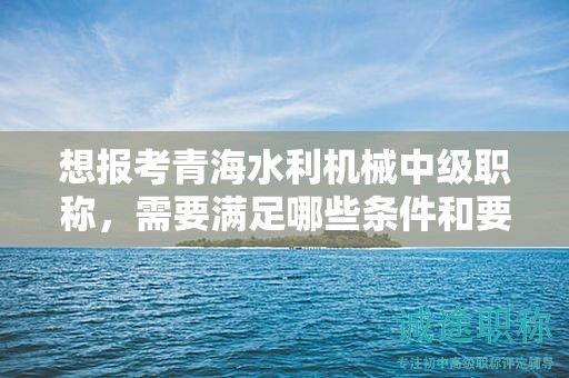 想報考青海水利機械中級職稱，需要滿足哪些條件和要求？