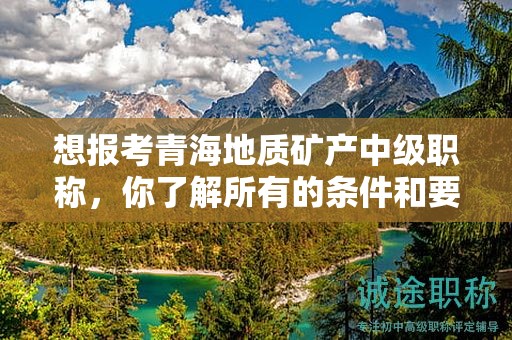 想報考青海地質(zhì)礦產(chǎn)中級職稱，你了解所有的條件和要求嗎？
