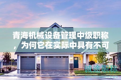 青海機(jī)械設(shè)備管理中級職稱，為何它在實(shí)際中具有不可或缺的用途？