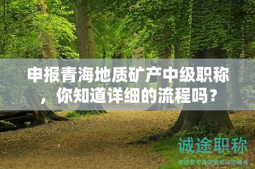 申報(bào)青海地質(zhì)礦產(chǎn)中級(jí)職稱(chēng)，你知道詳細(xì)的流程嗎？