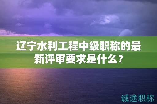 遼寧水利工程中級職稱的最新評審要求是什么？