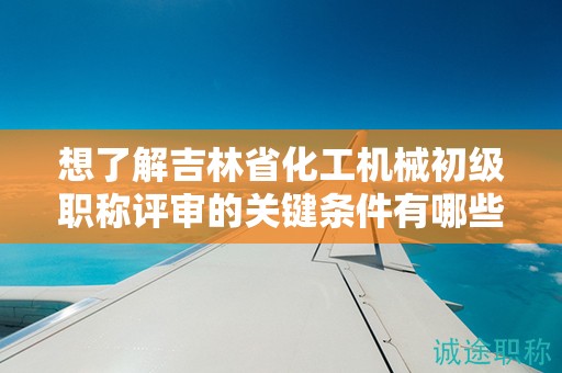 想了解吉林省化工機(jī)械初級(jí)職稱(chēng)評(píng)審的關(guān)鍵條件有哪些嗎？
