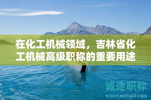 在化工機(jī)械領(lǐng)域，吉林省化工機(jī)械高級職稱的重要用途是什么？