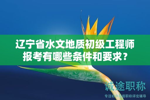 遼寧省水文地質(zhì)初級(jí)工程師報(bào)考有哪些條件和要求？