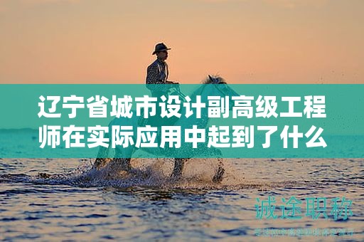 遼寧省城市設(shè)計(jì)副高級(jí)工程師在實(shí)際應(yīng)用中起到了什么關(guān)鍵作用？