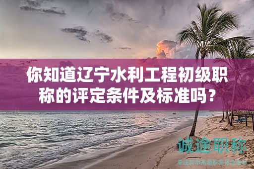 你知道遼寧水利工程初級職稱的評定條件及標(biāo)準(zhǔn)嗎？