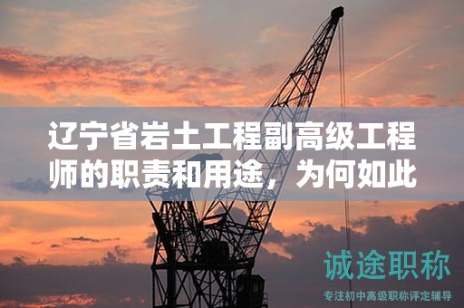 遼寧省巖土工程副高級工程師的職責和用途，為何如此重要？