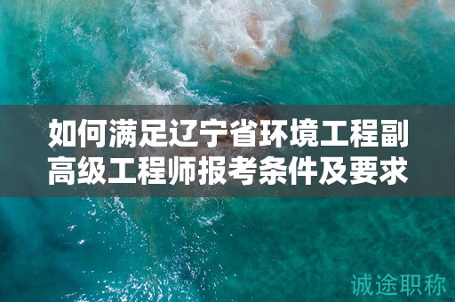 如何滿足遼寧省環(huán)境工程副高級工程師報考條件及要求，確保報名成功？