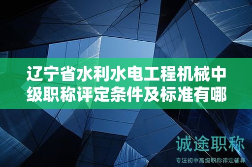 遼寧省水利水電工程機械中級職稱評定條件及標準有哪些，如何達標？