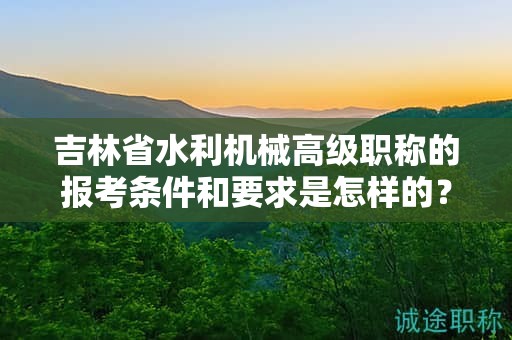 吉林省水利機(jī)械高級(jí)職稱的報(bào)考條件和要求是怎樣的？