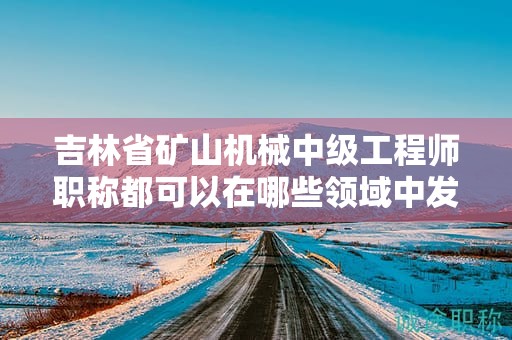 吉林省礦山機(jī)械中級工程師職稱都可以在哪些領(lǐng)域中發(fā)揮作用？