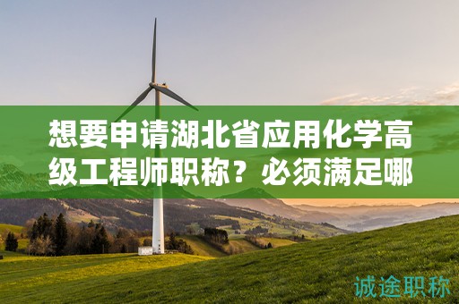 想要申請(qǐng)湖北省應(yīng)用化學(xué)高級(jí)工程師職稱？必須滿足哪些報(bào)考條件？