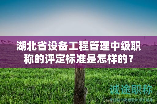 湖北省設(shè)備工程管理中級(jí)職稱的評(píng)定標(biāo)準(zhǔn)是怎樣的？