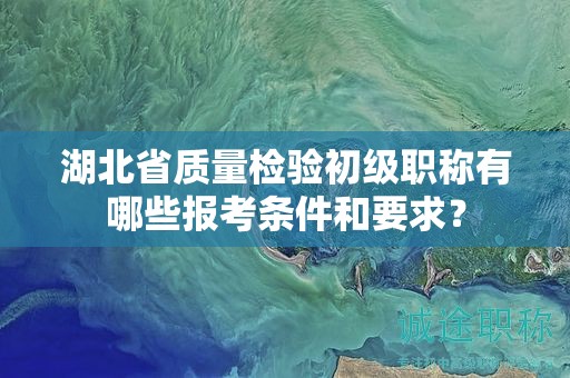 湖北省質(zhì)量檢驗初級職稱有哪些報考條件和要求？