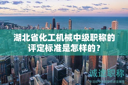 湖北省化工機(jī)械中級(jí)職稱的評(píng)定標(biāo)準(zhǔn)是怎樣的？