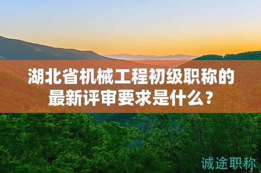 湖北省機(jī)械工程初級(jí)職稱的最新評(píng)審要求是什么？