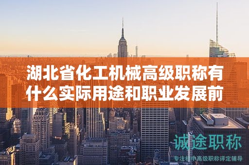 湖北省化工機械高級職稱有什么實際用途和職業(yè)發(fā)展前景？
