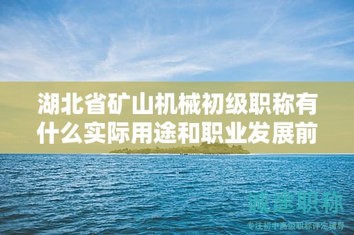 湖北省礦山機(jī)械初級(jí)職稱有什么實(shí)際用途和職業(yè)發(fā)展前景？