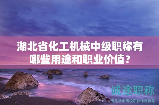 湖北省化工機(jī)械中級(jí)職稱有哪些用途和職業(yè)價(jià)值？