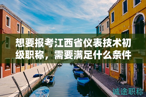 想要報考江西省儀表技術初級職稱，需要滿足什么條件和要求？