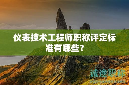 儀表技術(shù)工程師職稱評定標(biāo)準(zhǔn)有哪些？