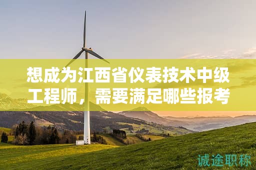 想成為江西省儀表技術(shù)中級工程師，需要滿足哪些報考條件和要求？