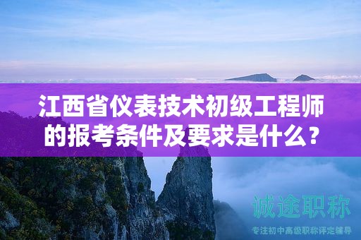 江西省儀表技術(shù)初級(jí)工程師的報(bào)考條件及要求是什么？