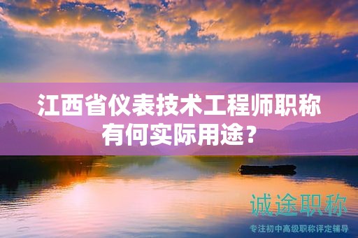 江西省儀表技術工程師職稱有何實際用途？