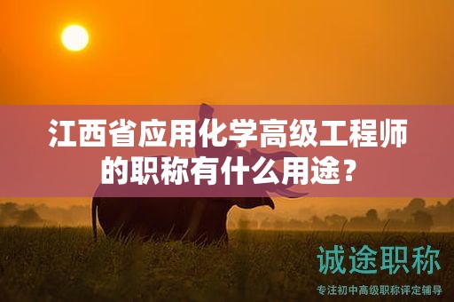 江西省應(yīng)用化學(xué)高級工程師的職稱有什么用途？