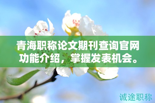 青海職稱論文期刊查詢官網(wǎng)功能介紹，掌握發(fā)表機(jī)會。